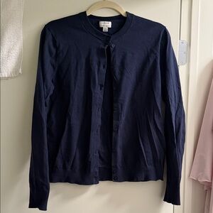 J. Crew Classic Cardigan Midnight Blue Button-up